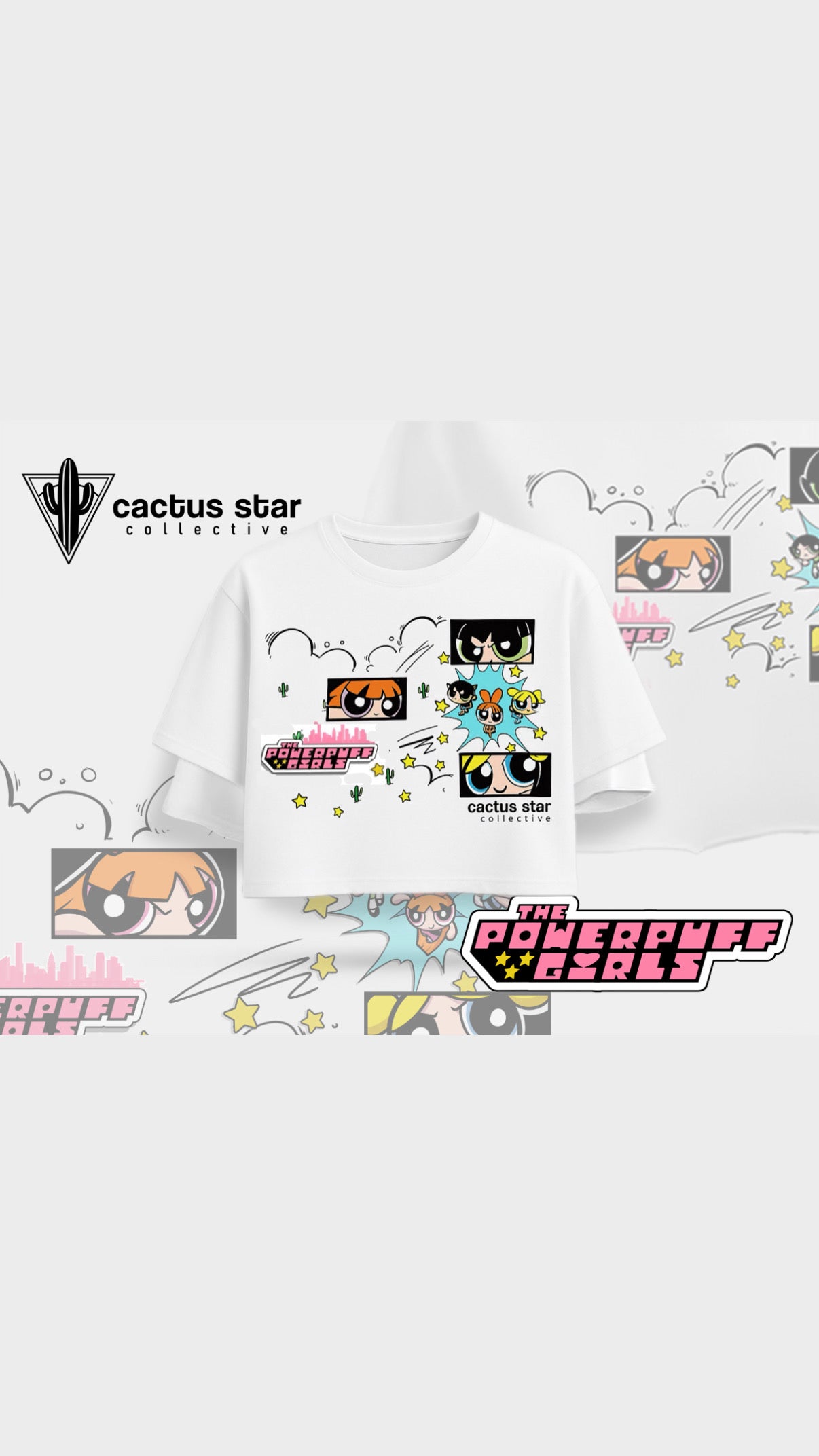 Powerpuff Girls boxy crop Tee – Cactus Star Collective